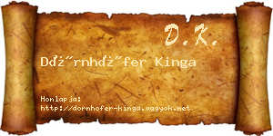 Dörnhöfer Kinga névjegykártya