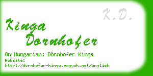 kinga dornhofer business card