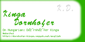 kinga dornhofer business card